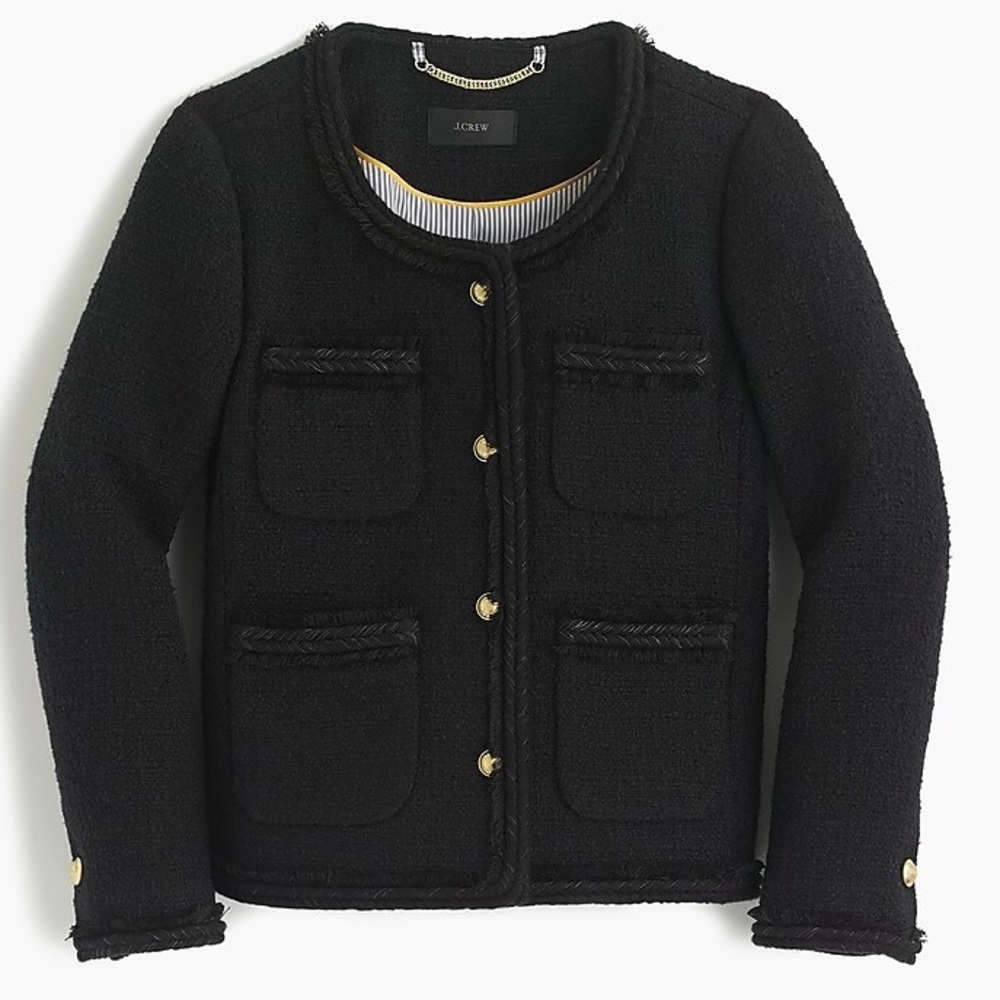 J. Crew Black Cropped Lady Jacket
